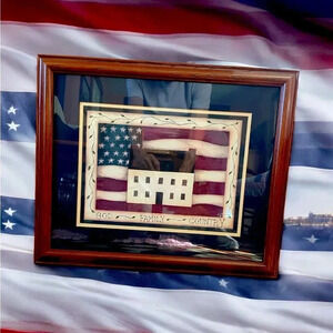 Vintage Signed Cindy Shamp Americana Classy Frame